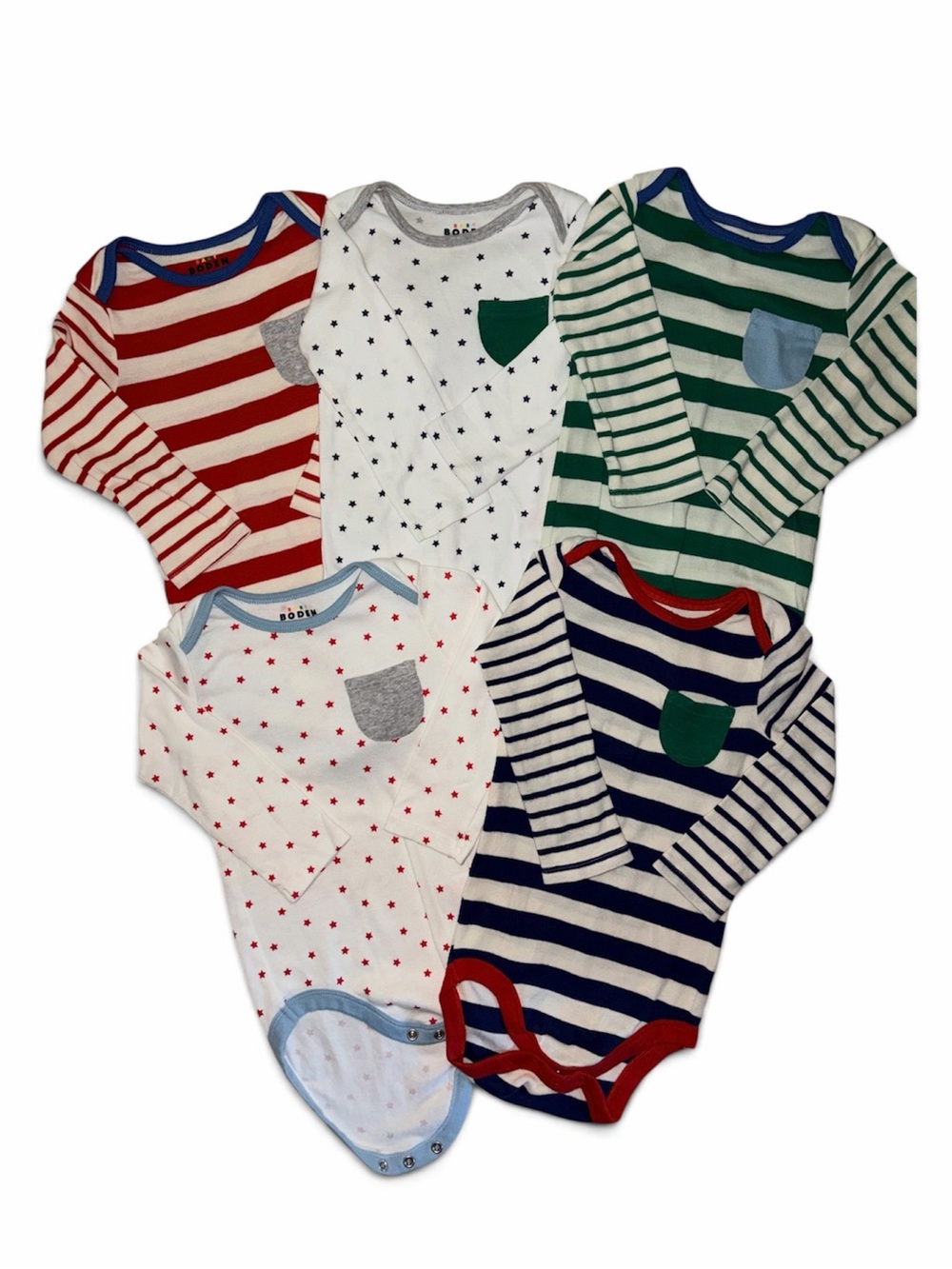 Baby Boden. Bundle of 5 onesies.